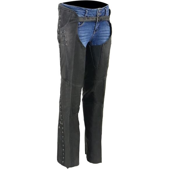 NEW Milwaukee Leather Women's 4XL Lightweight Goat Skin Black Chaps MLL6535 - Picture 1 of 11